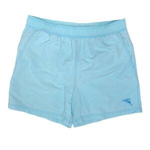 Vintage Caribbean Mens Swim Trunks Light Blue Size L Elastic Waistband